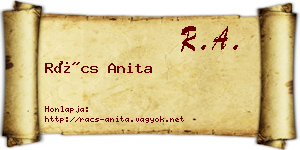 Rács Anita névjegykártya